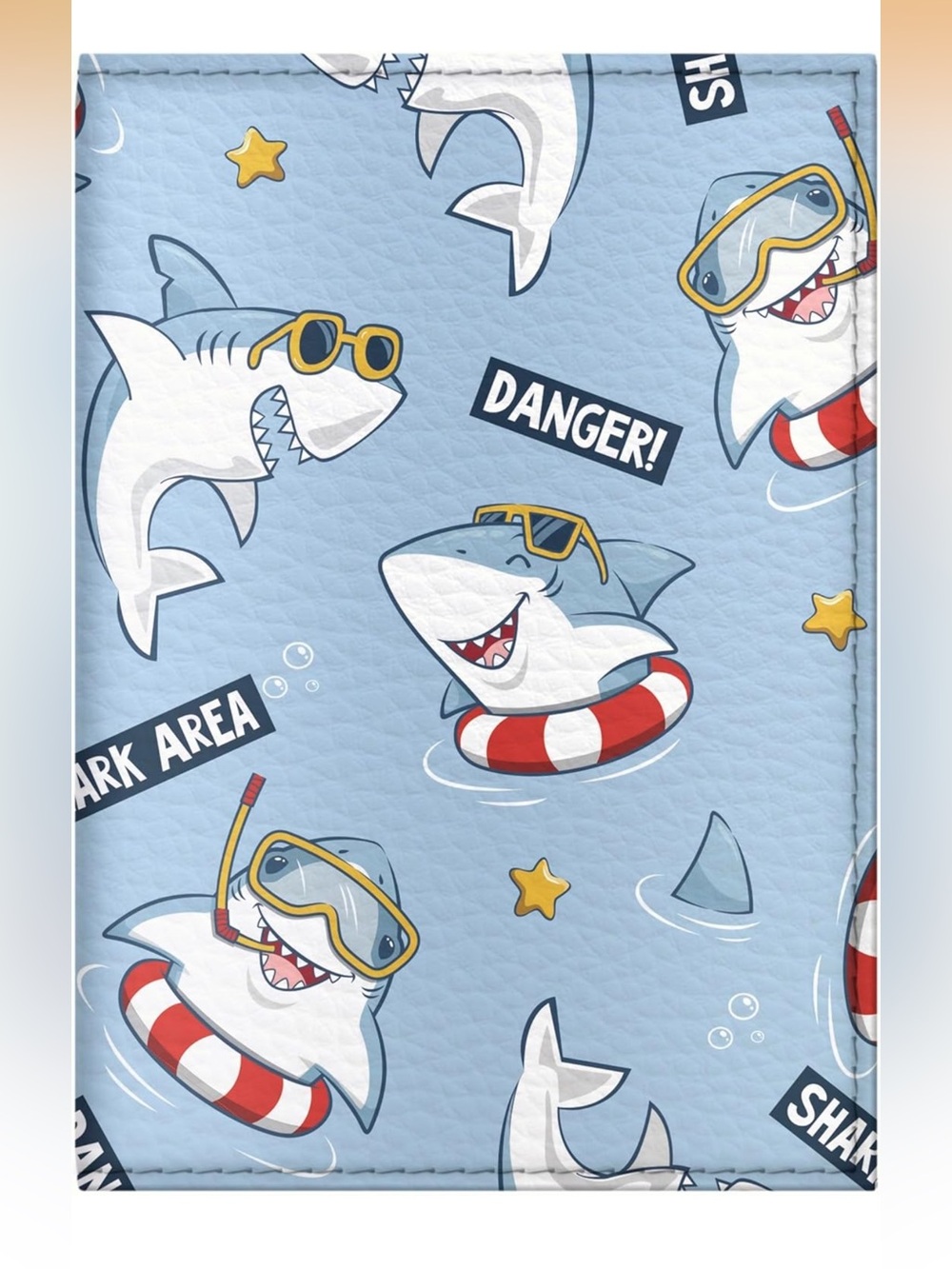 Passport Cover for Kids,Women Men, Cute Travel Passport Holder (Shark Pattern)